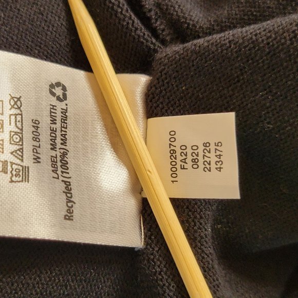 JM Collection Ladies Black Open Front T-Neck Sweater, Size L - Picture 10 of 12